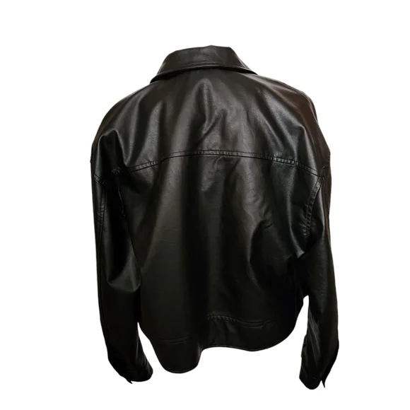 Cropped Faux Leather Jacket - Picture 4 of 6